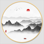 圆形水墨