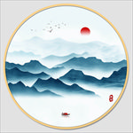 圆形水墨
