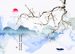 水墨梅花背景