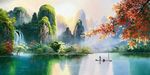 桂林山水油画
