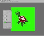 手绘花卉绿色针叶碎花图案