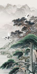 国画山水中国风画 TIF分层