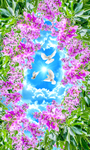 浪漫花卉3D吊顶