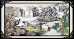 山水画 仙鹤图