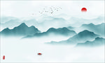 水墨山