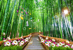 清新简约竹林小溪玄关图片