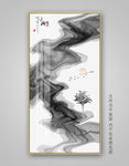 水墨山水画抽象玄关装饰画