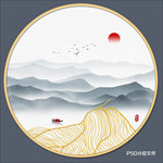 圆形水墨