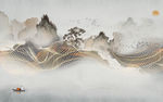 简约意境新山水画 TIF分层