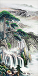 山水画玄关背景墙