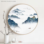 禅意石纹水墨山水装饰画