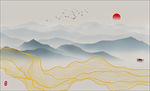 水墨山