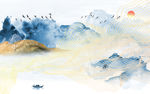 现代 客厅山水画 TIF分层