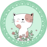 可爱猫咪圆形地垫