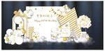 INS金色主题生日宴场景布置