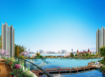 房地产园林湖景效果图