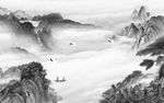 灰色 山水新风景画 TIF分层