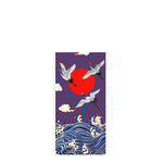 中国传统纹样仙鹤红日海水