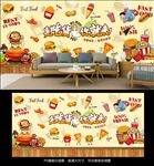 高清美食快餐背景墙