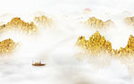 金色山水画