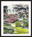 竖幅山水画