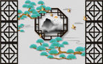 松树山水电视背景