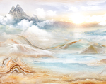 大理石纹山水背景墙