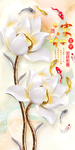 金色浮雕荷花玄关