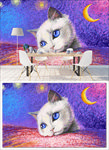 网红星空线圈可爱小猫背景墙