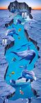 3D立体海豚海底世界地板墙
