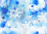 水彩雪花插画
