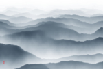 水墨山