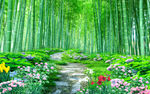 竹林走道背景墙