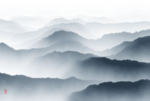 新中式水墨山水背景
