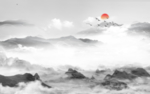 新中式抽象山水背景墙