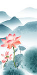 荷花 玄关无框画 TIF分层