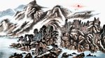 山水水墨画