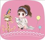 时尚印花  印刷元素 卡通女孩