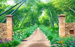 竹林走道背景墙