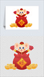 福袋老鼠吉祥物插画