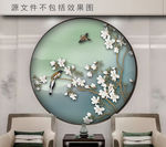 工笔花鸟圆形