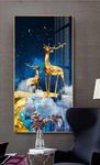 新中式豪华麋鹿山水装饰画