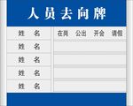 人员去向牌