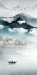 意境山水画玄关 TIF分层