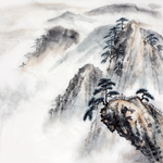 水墨云山画
