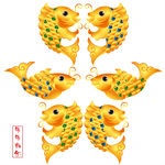 矢量金色鲤鱼
