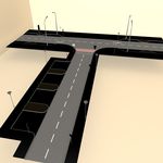 道路模型 绿化道路 鸟瞰模型