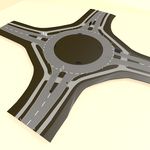 道路模型 绿化道路 鸟瞰模型