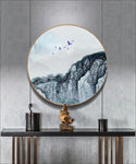 山水圆形装饰画