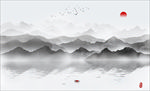 水墨山